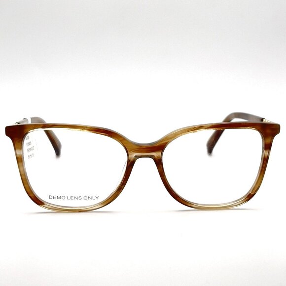 MJ07351 Cat Eye Square Full Rim Eyeglass Frame Marble Brown Gold Pearl 53-16-135 - Picture 1 of 10